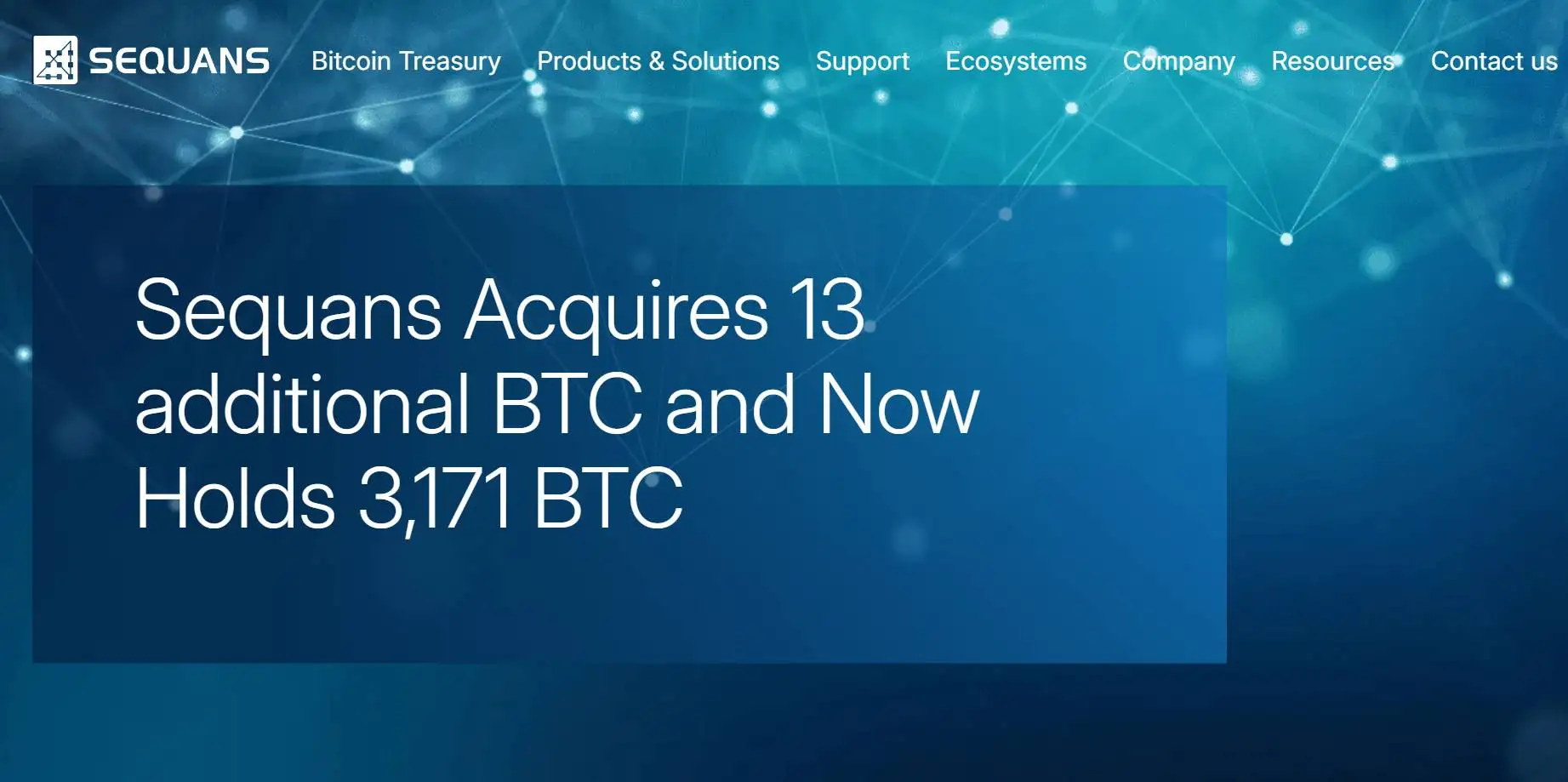 Sequans增持BTC至3171枚，单日购入13枚