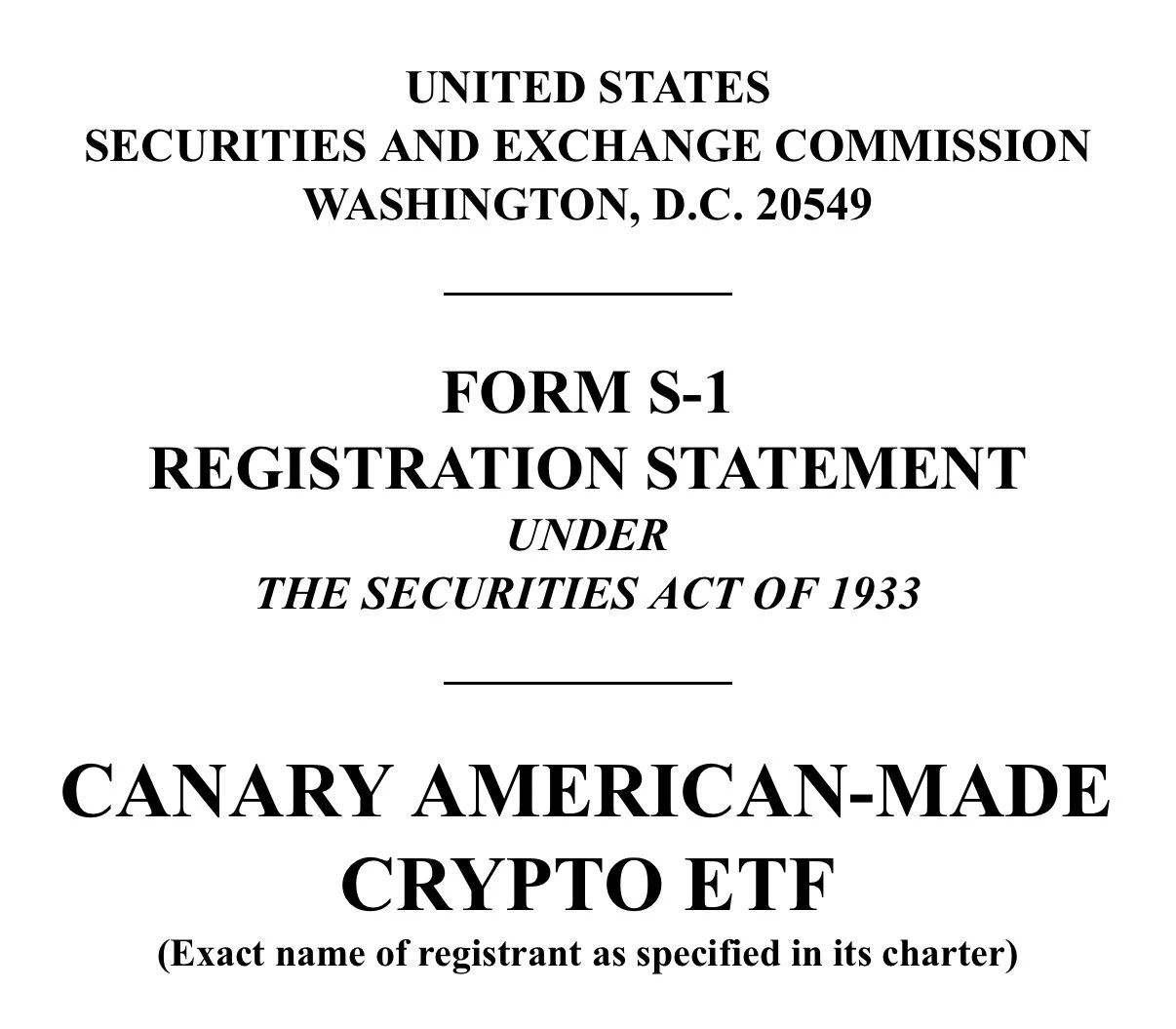Canary American-Made Crypto ETF申请提交，聚焦合规加密资产配置