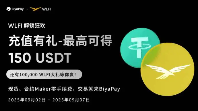 BiyaPay上线WLFI/USD现货交易对并推最高150 USDT奖励活动